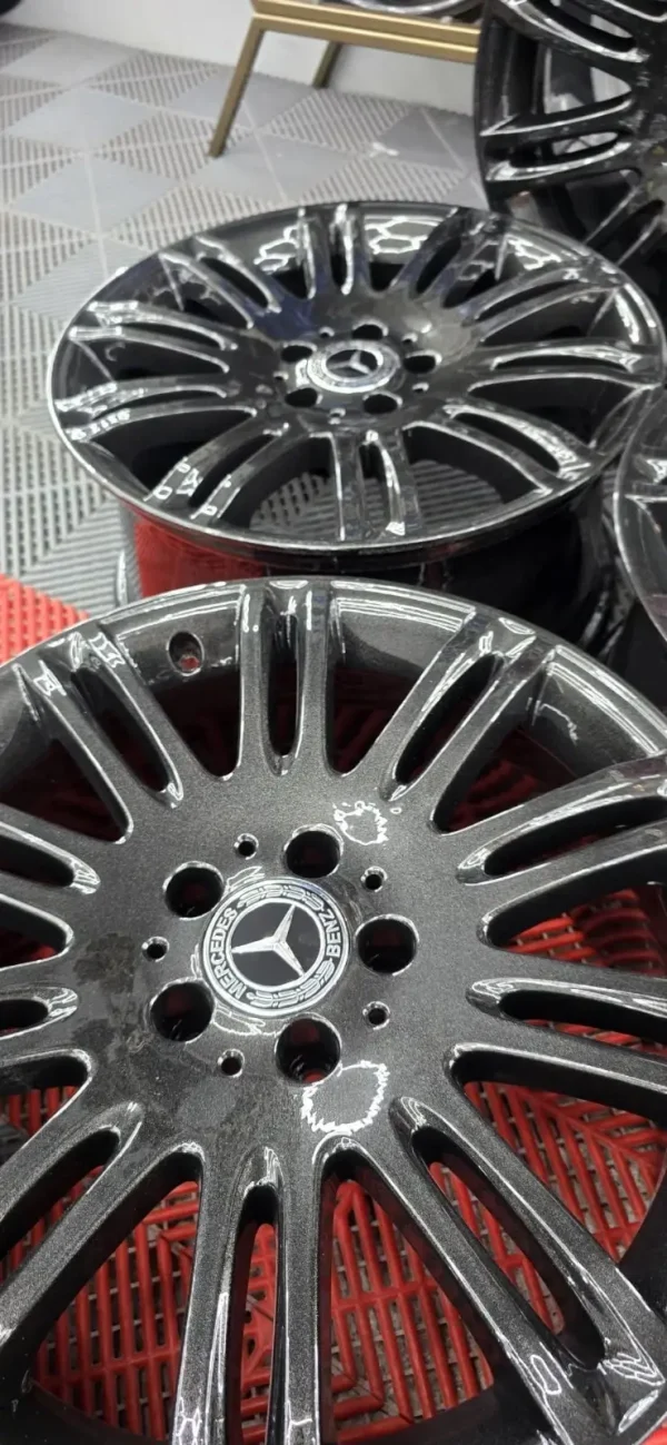 3 4x MERCEDES BENZ E-CLASS W211 18" 8.5J- 9J ALLOY WHEEL RIM BLACK OEM GENUINE