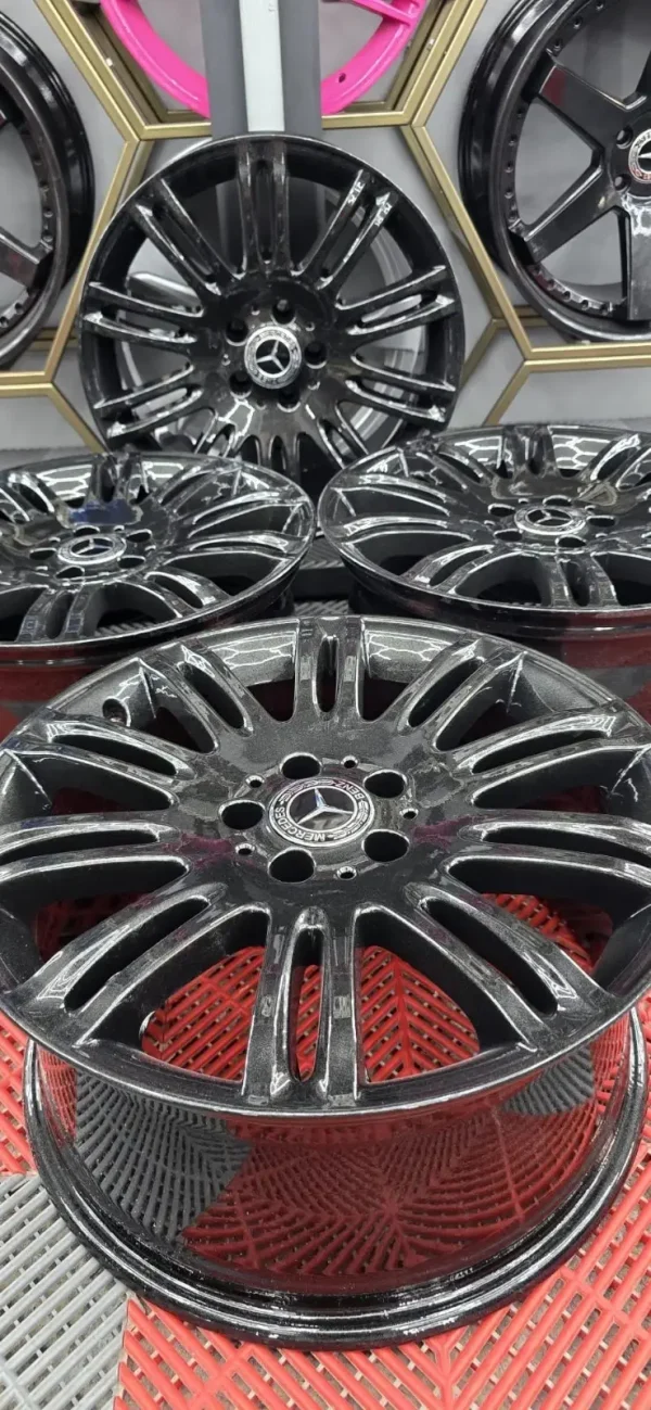 s-l1600 4x MERCEDES BENZ E-CLASS W211 18" 8.5J- 9J ALLOY WHEEL RIM BLACK OEM GENUINE